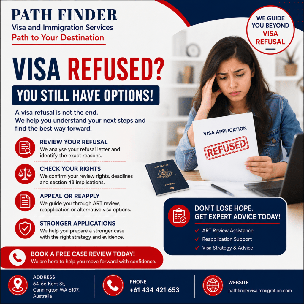 Visa refusal Australia advice for ART review, appeal options and stronger visa reapplication support in Perth WA